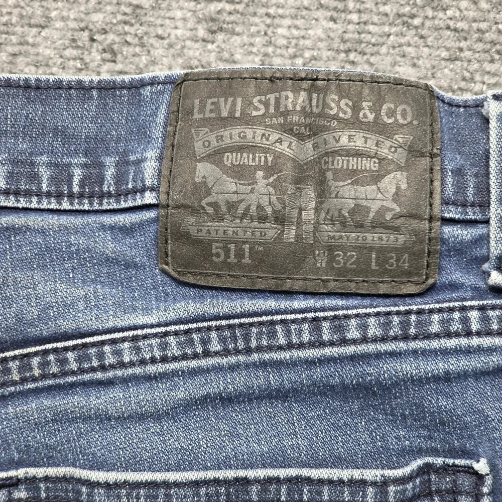 Levis 511 Slim Fit Jeans Men's 32x34 Blue Medium Wash Denim Pants 04511-0151 - Picture 4 of 14